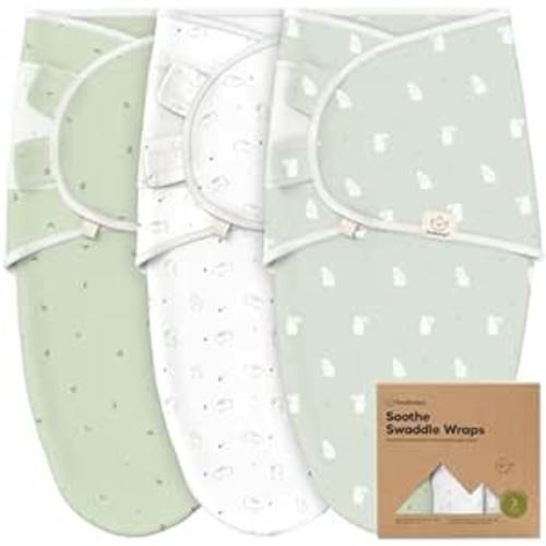 3-Pack Organic Baby Swaddle Sleep Sacks - Swaddles for Newborns, Infant 0-3 Months, Baby Girls, Boys, Soft & Snug Newborn Sleep Sack, Nursery Swaddling Blankets (Bunnies)