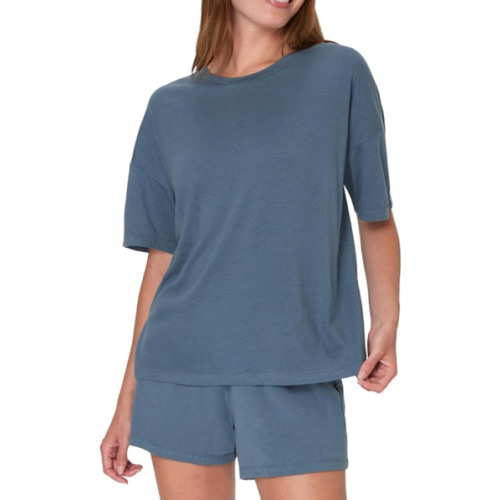 Hanes Women's Originals SuperSoft Comfywear 2 Piece Lounge Boxy T-Shirt & Sleep Shorts Loungewear Set