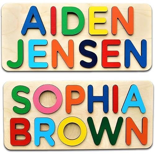 Personalized Wooden Name Puzzle for Kids Personalized Early Learning Toys for Babys First Christmas gift Customized Puzzle Baby Name Puzzle Custom Name Puzzle 1st birthday gift Wood Name Puzzle