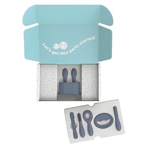 ezpz Kit 1: Prepare for Starting Solids (Indigo) - Pre-Feeding Tools to Build Readiness for Starting Solids - Designed by a Pediatric Feeding Specialist - Shower Essentials & Gifts