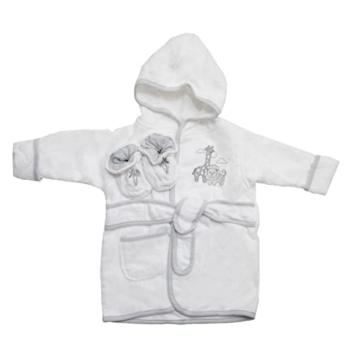 Spasilk 100% Cotton Hooded Terry Bathrobe with Booties Baby One Size Gifts — Shower