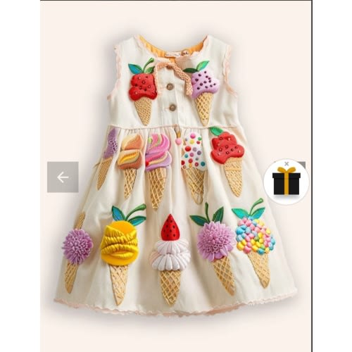 Ice Cream Appliqué Dress
