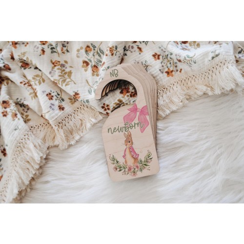 Flopsy Bunny Baby Wood Closet Dividers Nursery Closet Clothes Organizer Wood Clothes Divider Baby Wardrobe Dividers New Mom