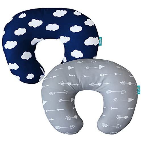 Nursing Pillow Cover for Boppy Pillow 2 Pack Safely with Zipper Cover Ultra Soft & Breathable Breastfeeding/Positioner Slipcover for Baby Boys/Girls