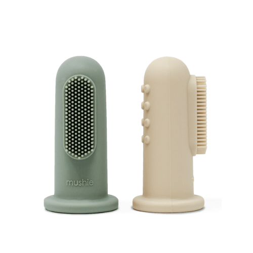 Finger Toothbrush 2-Pack, Shifting Sand/Cambridge Blue