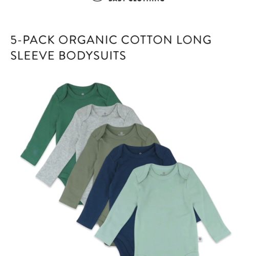 5-Pack Organic Cotton Long Sleeve Bodysuits – Honest Baby Clothing, size 0-3 and 3-6 months color: good natured