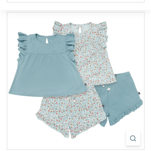 4-Piece Infant Toddler Girls Vine Floral Flutter Sleeve Tops and Sho – Gerber Childrenswear