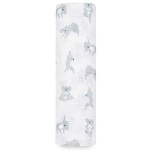 aden + anais Swaddle Blanket, Boutique Muslin Blankets for Girls & Boys, Baby Receiving Swaddles, Ideal Newborn & Infant Swaddling Set, Perfect Shower Gifts, Single, Now + Zen-Koalas