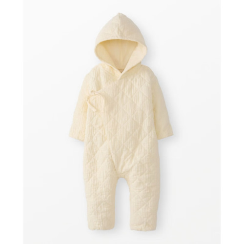 Hanna Andersson Baby Muslin Crossover Romper in Almond Oil - 0-3M