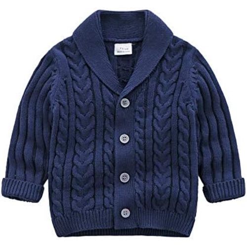 Feidoog Infant Baby Boys Cardigan Crochet Sweater V-Neck,Toddler Knit Button up Knitted Pattern Pullover Sweatshirt