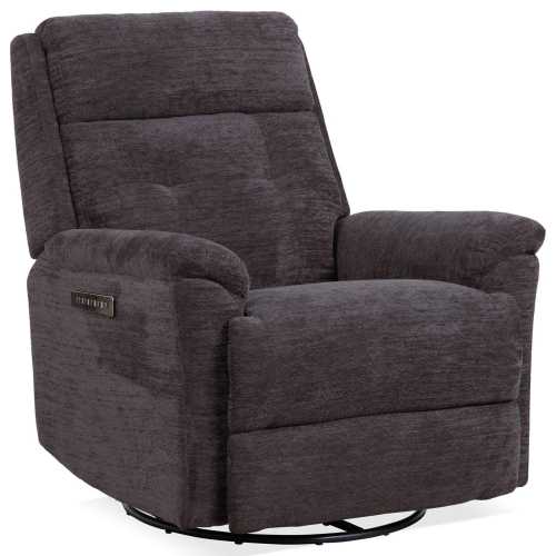 Flexsteel Perfect Match Sophisticated Power Swivel Gliding Recliner with Power Headrest and Lumbar in Steel