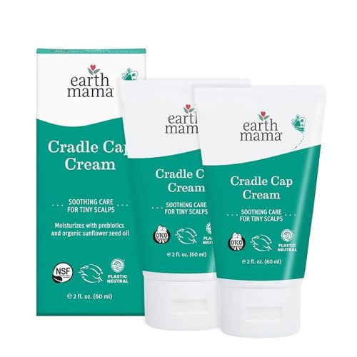 Earth Mama Cradle Cap Cream - 2 oz - Gentle Cream for Babies - Scalp Moisturizer to Help Soften Flakes - Cradle Cap Kit Essential