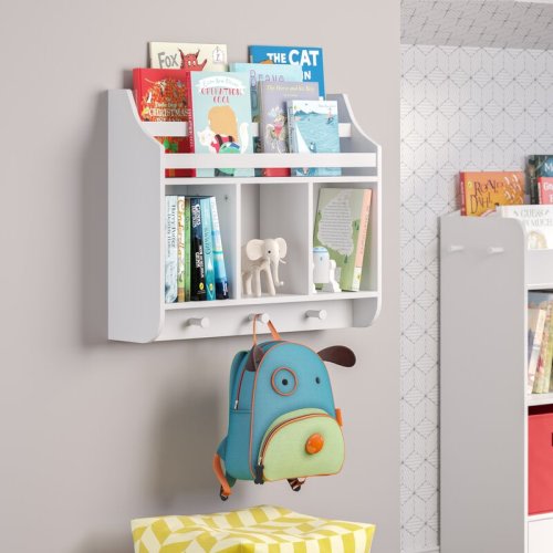 RiverRidge Home RiverRidge Kids Wall Mounted Bookshelf and Toy Storage Organizer for Playroom, Nursery, and Reading Book Nook - White & Reviews | Wayfair