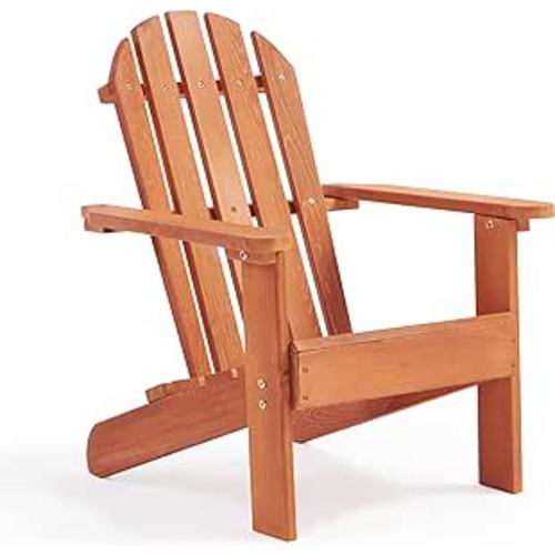 Wooden Kid's Adirondack Chair for Indoor and Outdoor, Natural Cedar Patio Lounge Chiar for Kids : Patio, Lawn & Garden
