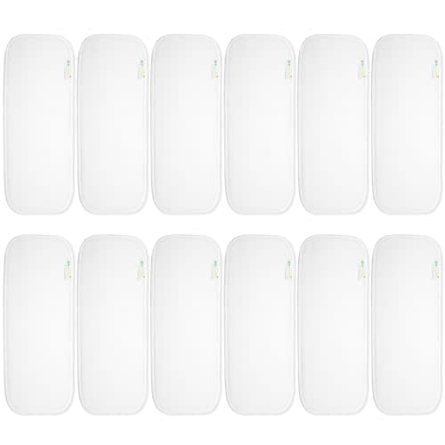 wegreeco Reusable Soft 4 Layers 12 Pack Inserts for Baby Cloth Diaper,High Absorbing Washable Liners
