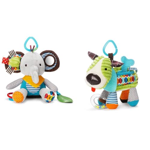 Skip Hop Bandana Buddies Baby Activity and Teething Toy with Multi-Sensory Rattle and Textures, Elephant & Bandana Buddies Baby Activity and Teething Toy with Multi-Sensory Rattle and Textures, Puppy