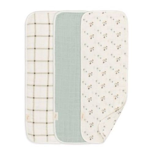 Crane Baby Organic Muslin Burp Cloth Set - Avery Poppy - 3pk