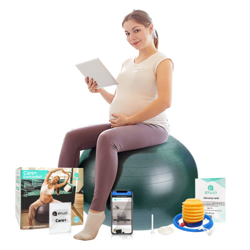Enovi Care+ Birthing Ball, Yoga Ball for Pregnancy, Exercise Ball Specially Designed for Mothers-to-Be, 65cm