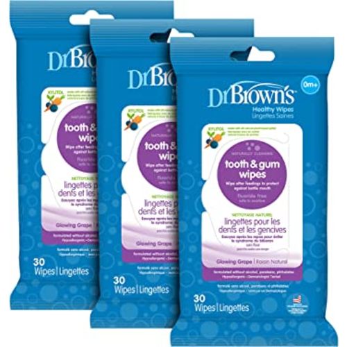 Dr. Brown's Tooth and Gum Wipes, 30 Count, 3-Pack