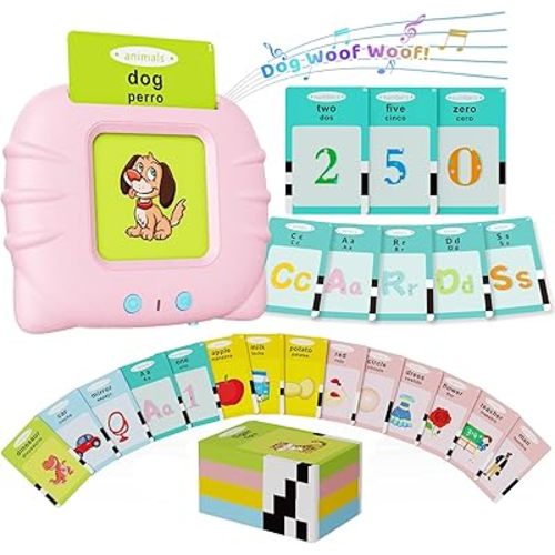 Toddler Toys Bilingual English and Spanish Talking Flash Cards for 1 2 3 4 5 6 Year Old Boys and Girls, Autism Sensory Toys for Autistic Children, Learning Educational Speech 250 Sight Words