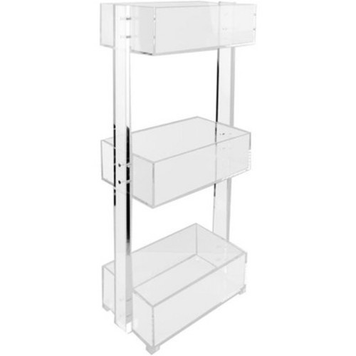 Designstyles Acrylic 3-Level Display Cart, Luxurious Home Decor Accent, Perfect for Showcasing Your Favorite Items