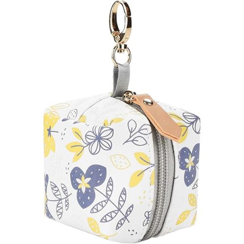 Waterproof Pacifier Case Key-Pod Holder PU Pacifier Holder Bag Pacifier Bag Pacifier Storage Container Holds 2 Pacifiers Pacifier Holder Case Waterproof Pacifier Case with Clip Pacifier Holder Bag