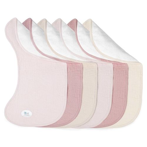lulumoon Muslin Burp Cloths for Babies: 100% Soft Cotton Large Burping Cloths - Neutral Baby Burp Rags for Boy and Girl - Absorbent Burp Cloth for Spit-Ups 6 Pack