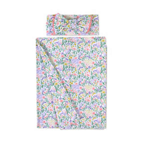 Baby Girls Ditzy Floral Swaddle with Bow Headband