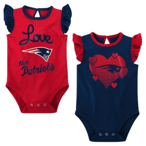 Girls Newborn & Infant New England Patriots Navy/Red Spread the Love 2-Pack Bodysuit Set