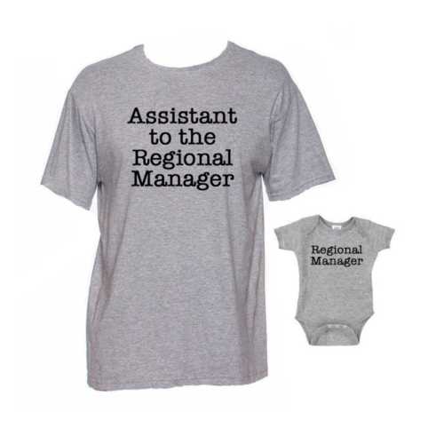 Assistant to the Regional Manager Shirt and Regional Manager Bodysuit | New Dad Gift | Father's Day | Daddy and Baby Matching Shirt Set