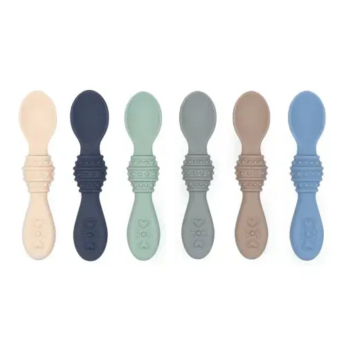 Elk and Friends | Baby Silicone Spoons | First Stage Infant Spoons
