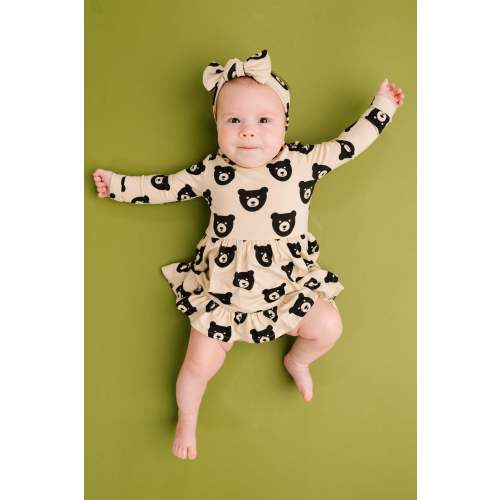 Oat Bear Long Sleeve Bodysuit Bamboo Dress