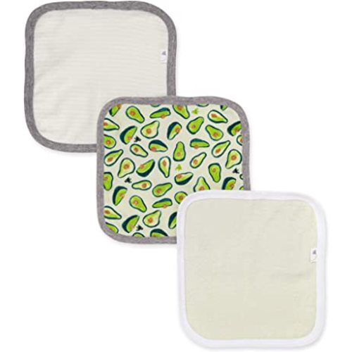 Burt's Bees Baby Infant Washcloths, 100% Organic Cotton, Soft and Super Absorbent Knit Terry Wash Cloth - 3 Pack Set