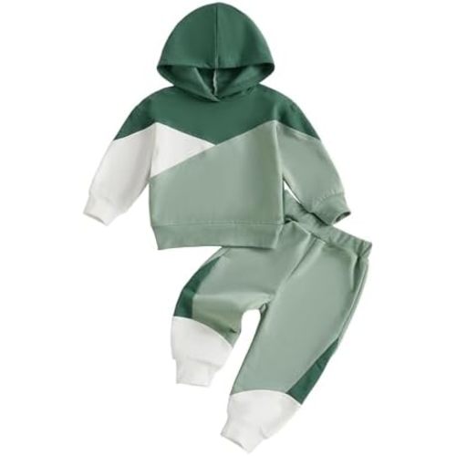 Infant Baby Boy Fall Winter Clothes Outfits Hooded Long Sweatshirt Pants Set Toddler Clothes 6 12 18 24 Months 2T