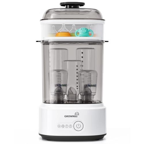 Bottle Sterilizer and Dryer, Compact Electric Steam Baby Bottle Sterilizer (Esterilizador de Biberones), Bottle Sanitizer for Baby Bottles, Pacifiers, Pump Parts Black