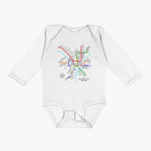 Washington DC Metro Subway Map Baby One-Piece
