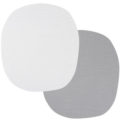 Onacosht Muslin Bassinet Sheets 24" x21" Compatible with Graco Pack ‘n-Play Dome LX Bassinet, Small Round Bassinet Sheets 2 Pack 100% Cotton White and Grey