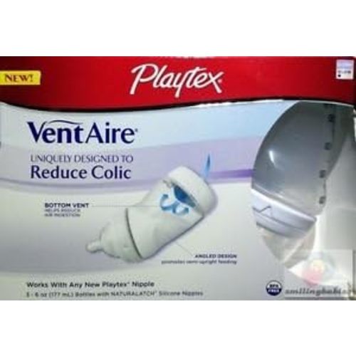 Playtex VentAire, Bottles with Naturalatch Silicone Nipples, Slow Flow (3 Pack)