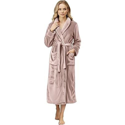 NY Threads Premium Womens Robe, Plush Fleece Long Bath Robe for Women, Fluffy Soft Women's Bathrobe