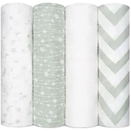Comfy Cubs Muslin Swaddle Blankets Neutral Receiving Blanket Swaddling, Wrap for Boys and Girls, Baby Essentials, Registry & Gift (Green)