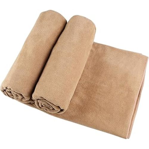 Oversized Microfiber Bath Towels (Bath Sheets), 2 Pack (32 x 71 Inch), Extra Large Super Absorbent, Quick Fast Dry, Soft Eco-Friendly Towels for Body, Bathroom, Travel (2PCS Camel)