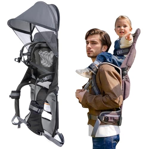 WIPHA Hiking Backpack Carrier,Lightweight Toddler Shoulder Carrier with Sun Shade, Saddle Toddler Backpack for Kids 6 Months to 4 Years Old