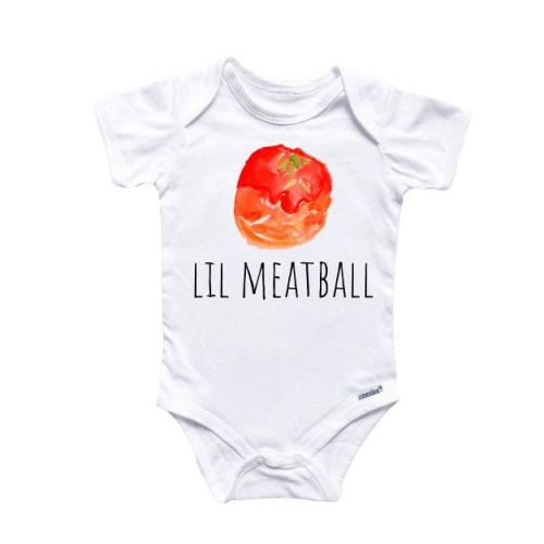 Meatball Little Italian Onesie® Baby Boy Girl Clothes Infant Bodysuit Funny Cute Newborn Gs1 White 0-3m Onesie®