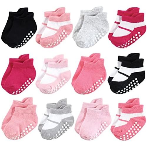 Hudson Baby Baby Girls' Non-Skid No-Show Socks