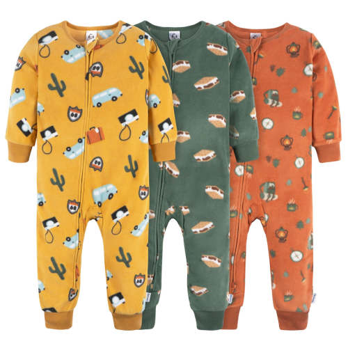3-Pack Camping Footless Fleece Pajamas – 12 M