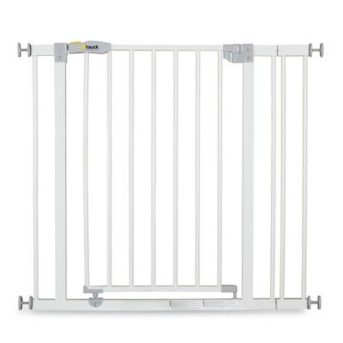 Hauck Open N Stop Pressure Fit Baby & Pet Safety Gate W/ 3.5" Extension, Accommodates 33 To 35" Wide Home Doorway, Stairway, Or Hallway, White
