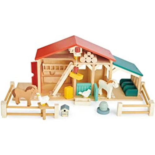 Tender Leaf Toys - Tender Leaf Farm - Realistic Colorful Wooden Farmhouse Toy Set for Creative Pretend Play for Kids 3+