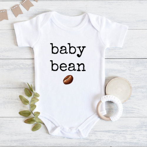 Baby Bean Bodysuit, Little Bean Baby Bodysuit, Pregnancy Announcement, Cute Baby Clothes, Coffee Baby Shower, Baby Announcement, Baby Reveal