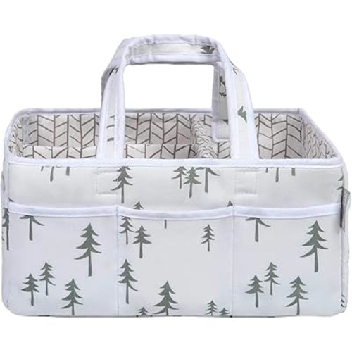 Trend Lab Mountain Baby Storage Caddy For Diaper Changing And Organizer For Newborn Essentials, 12 in x 6 in x 8 in