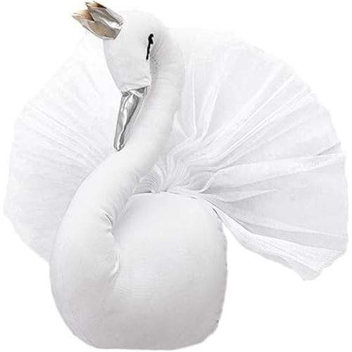 Crown Swan Decor Stretch Comb Headband Swan Wall Animal Wall Sculpture Decorative Wall Mount Animal Heads Desk Topper Stuffed Animal Livingroom Decor Swan Plush Toy Heavy